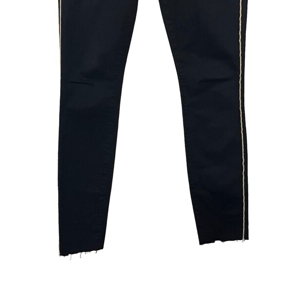 Mother Looker Skinny Jeans High Waisted Hemmed Not Guilty Black 24 - Picture 3 of 11